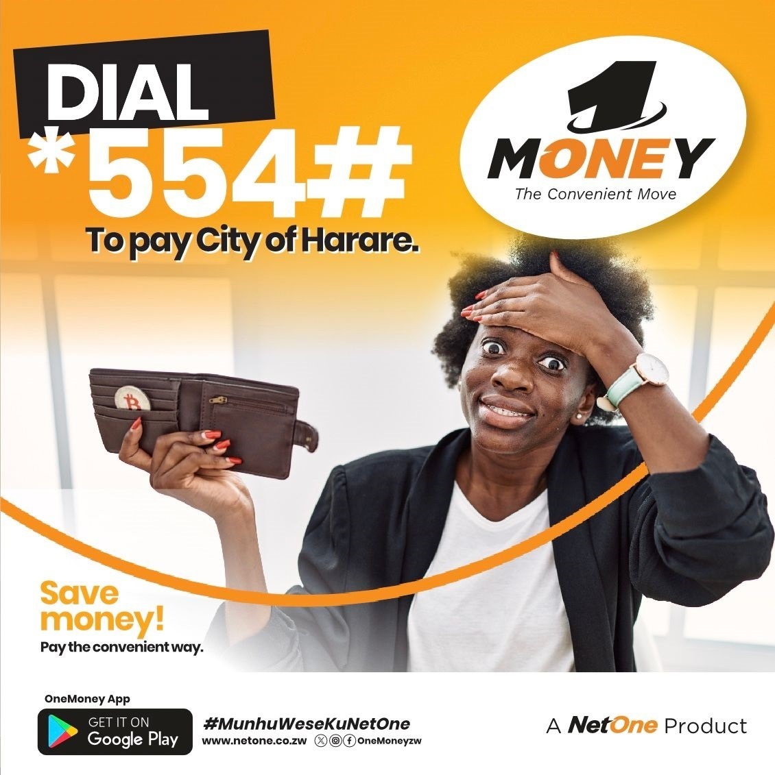 As we approach the end of the month, do not forget to settle your City of Harare payments conveniently using OneMoney. Dial *554# and enjoy the convenience of easy payments at your fingertips. #OneMoney #CityOfHarare