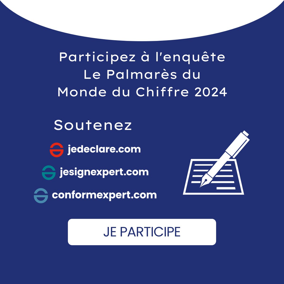 Le @mondeduchiffre fait encore appel à vous pour évaluer les produits et services dédiées aux cabinets d’expertise comptable : soutenez nos solutions : jedeclare.com, jesignexpert.com et conformexpert.com 👉Participez à l'enquête : enquete.lemondeduchiffre.fr/27557