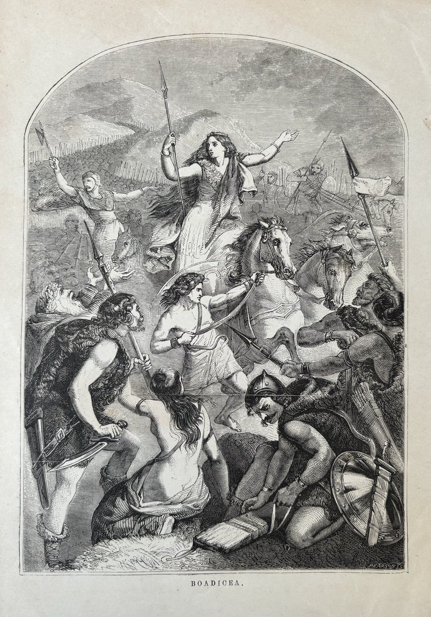 “The people shout in triumph, and with Boadicea at their head, they march away.” Whatever the faults of this Victorian book illustration, I love the epic drama of it & the towering figure of Boudica rousing her army to battle. Be epic this #BoudicaFriday. #Echolands