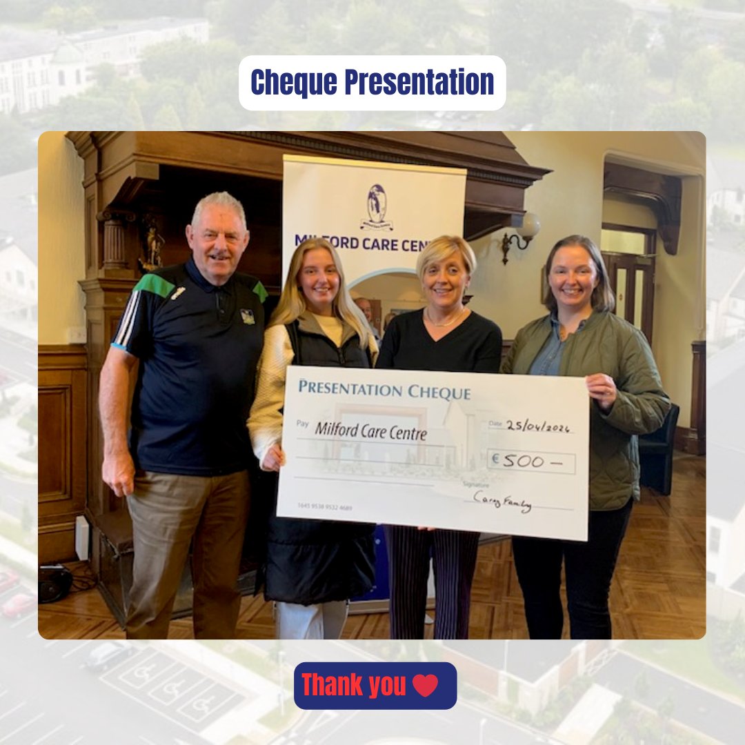 Thank you to the Carey Family and Ger Buckley for their generous contribution from the proceeds of a recent vintage car sale. We are so thankful to everyone who supported the fundraiser.
