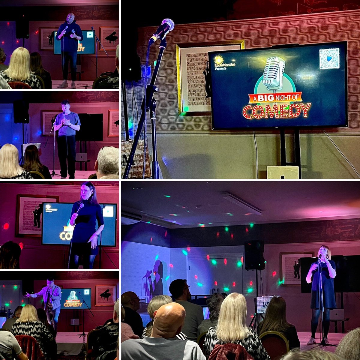 What a great night!!!!! Thank you to everyone for coming and supporting A Big Night of Comedy @ReigateManor and to all of the brilliant acts. More pics, thanks & all things #comedy for #charity when @ChrisSimmsUK @barrybigman and Amy come down from the ceiling 🫶🏻 💙💙💙💙💙