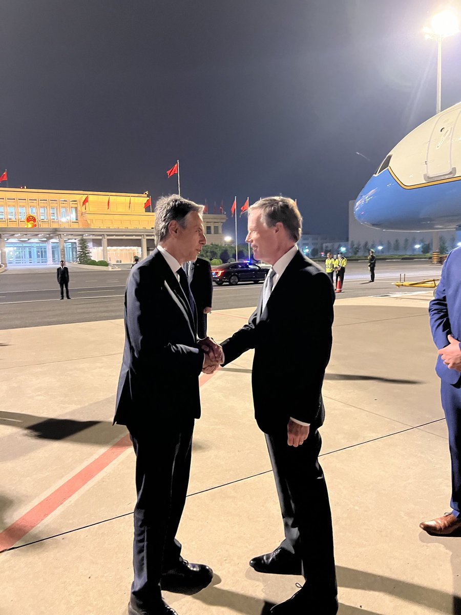 Thanks ⁦@SecBlinken⁩ for a consequential trip to China. U.S. Mission China was proud to host you here. ⁦@StateDept⁩
