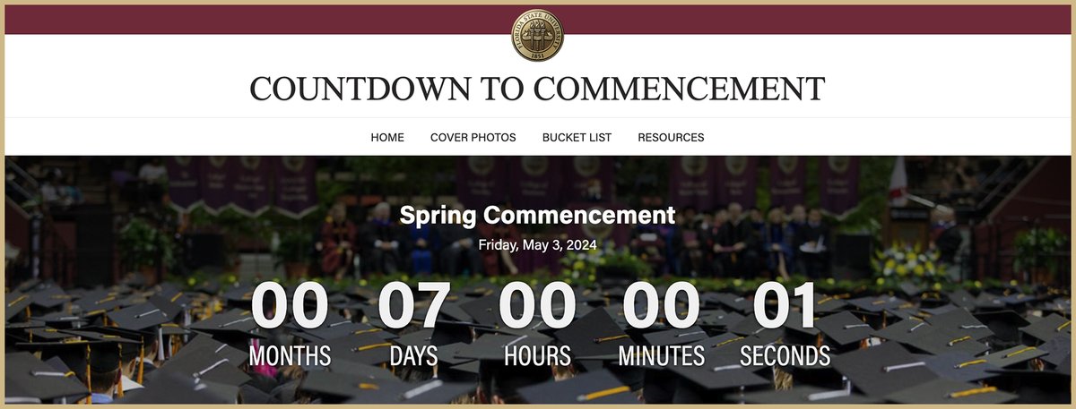 Countdown to #FSU2024🎓! Visit commencement.fsu.edu for news and info!