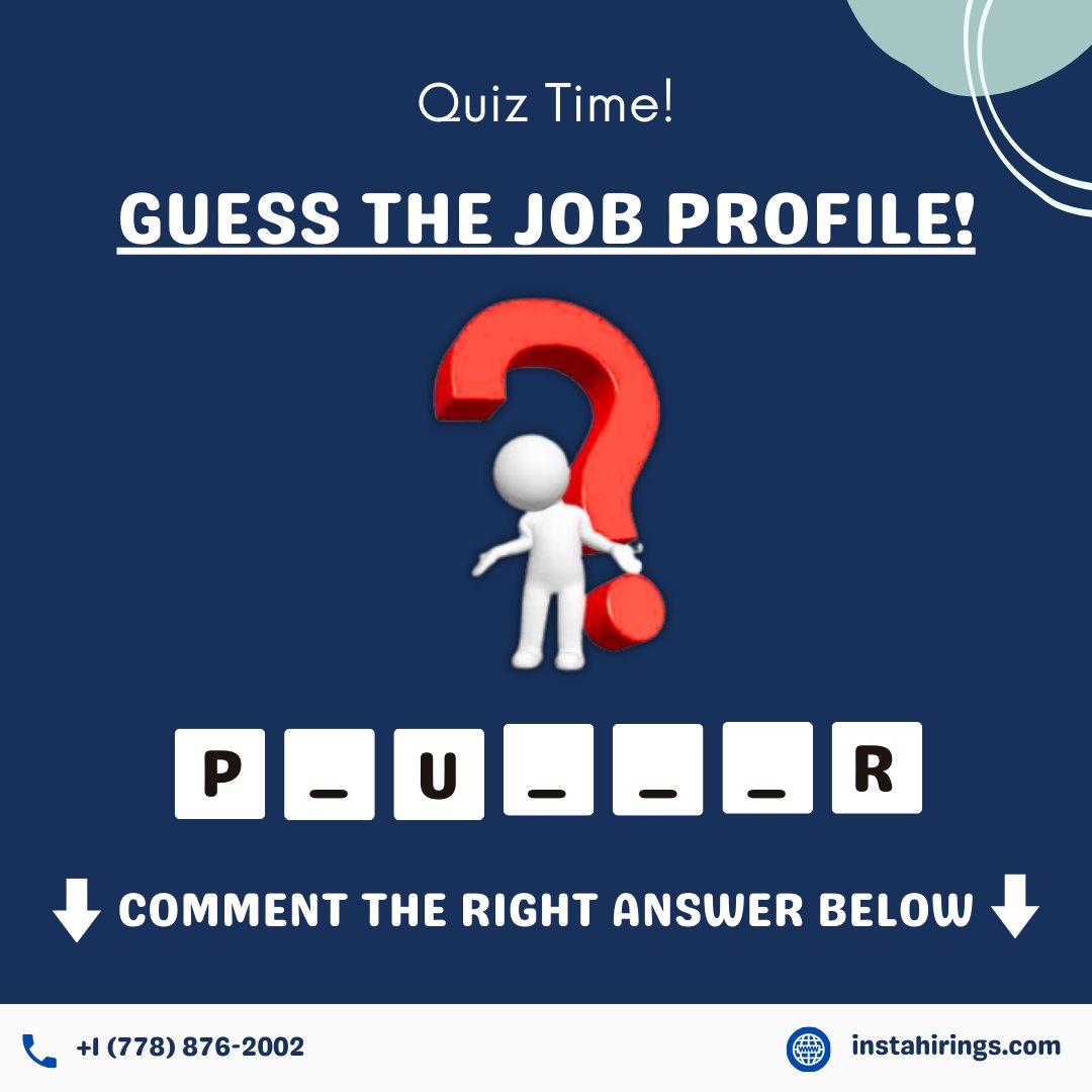 Can you guess what job this is?

Write your answer in the comments below! 🤔
.
.
.
#guessjob #didyouknow #faq #puzzle #resume #resumetips #freshers #dreamjob #instahiring #foryou #officelife #appraisal #corporateidentity #hiring #hiringnow #hiringalert #applynow #applytoday
