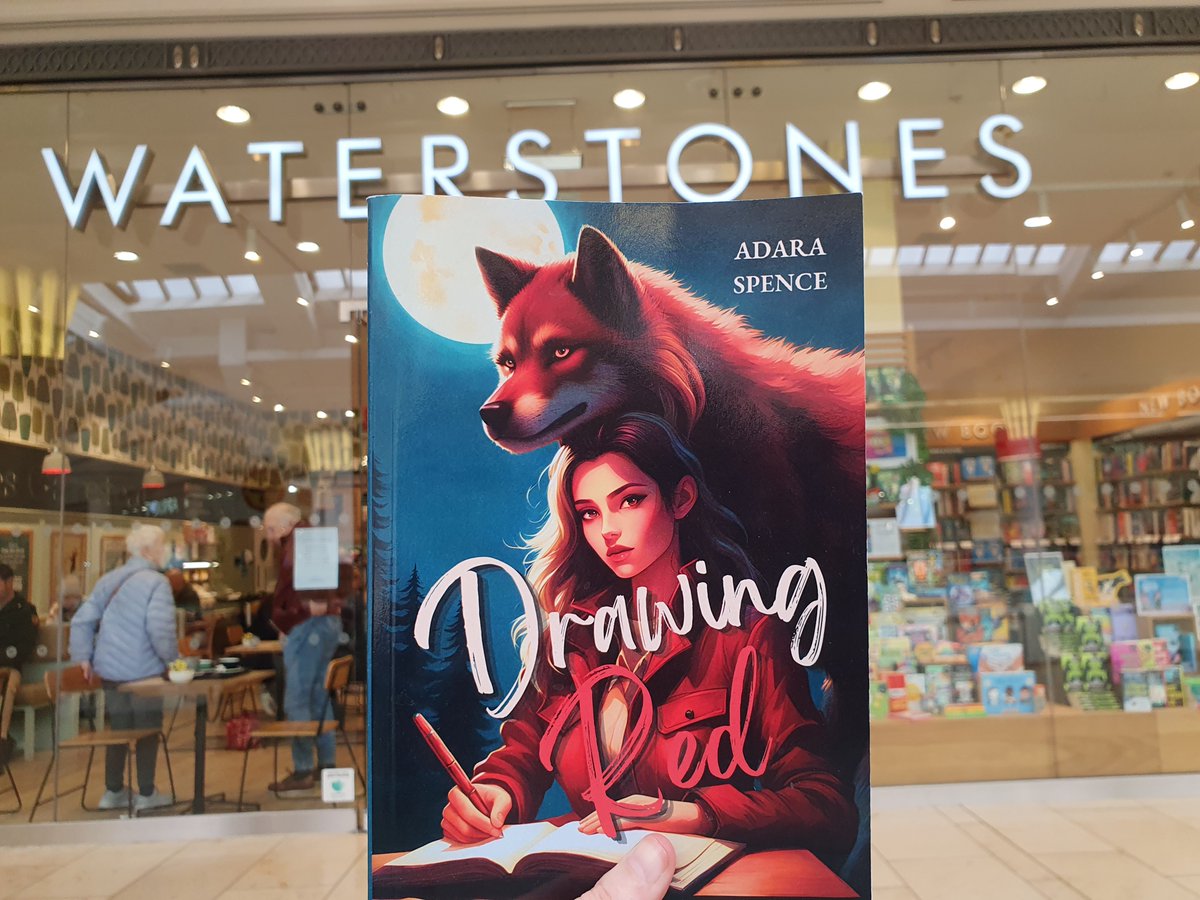 I did it! My 1st trip to a bookshop as an author. Drawing Red is available to order in at any @Waterstones That was my 2nd non-medical related trip out the house this year 👩🏼‍🦼 Drawing Red is YA paranormal romance & sci-fi fusion 🌳🦇🦊🌌✒️❤️👑 #WritingCommunity #AuthorLife
