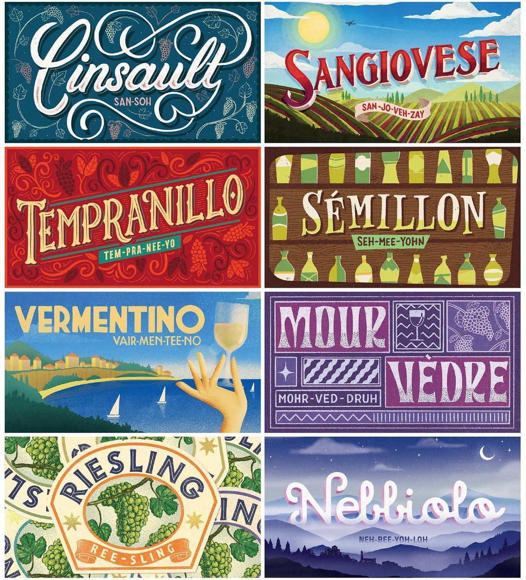 gillustration's tweet image. Tasty typographic illustrations 🍷 🍇 by Joao Neves for Wine Enthusiast magazine

buff.ly/4bc6vb3 

#handlettering #typeeverything #goodtype #typegang #handmadefont #typespire #typedaily #strengthinletters #thedailytype #typography #typetopia #friendsoftype #typegoodness