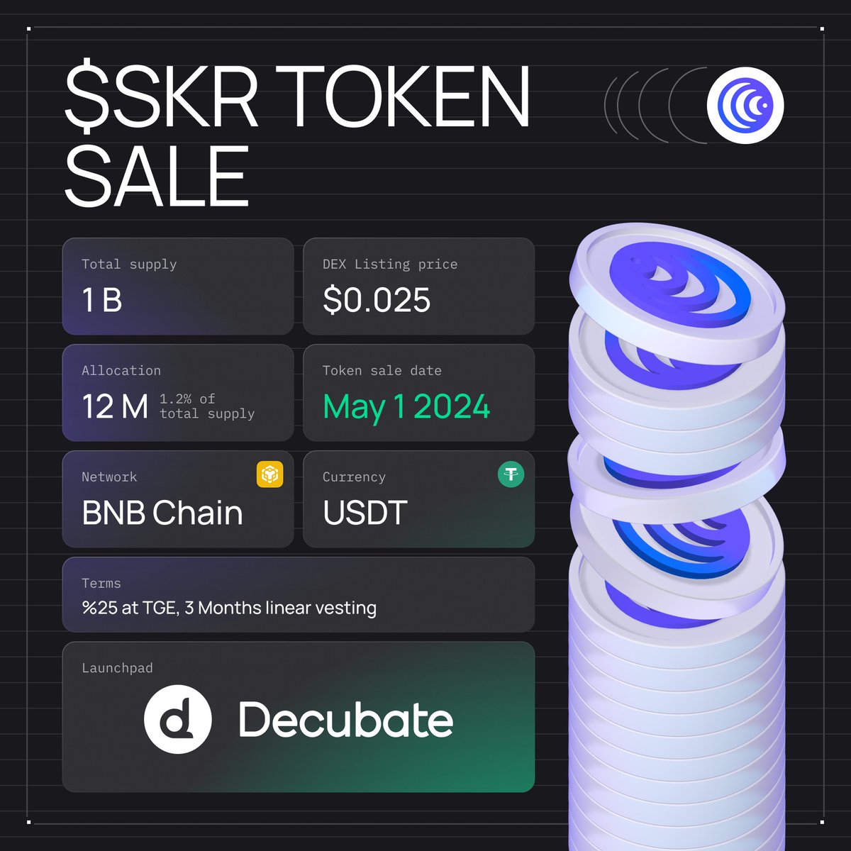 Exciting Announcement from Saakuru Labs 📢 @Saakuru_Labs is thrilled to announce the upcoming Initial DEX Offering (IDO) for their $SKR token! Get ready for this significant milestone in their journey. ✨ 🗓️ Event Date: May 1st 2024 A Thread 🧵