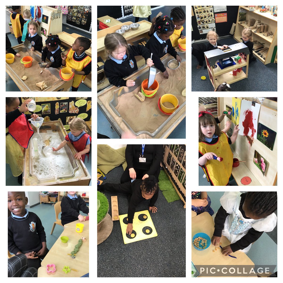 Busy afternoon in Nursery #learnthroughplay 🎨 💦 ❤️