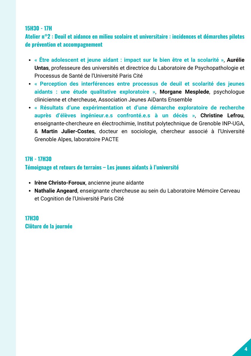 [JOURNÉE D'ÉTUDES] 🏫 Deuil et aidance : des vulnérabilités émergentes dans l'espace scolaire et universitaire ? J-27 avant la journée d'études interdisciplinaire sur le vécu des jeunes aidants et jeunes endeuillés à l'école et l'université et les incidences de leur situation sur…