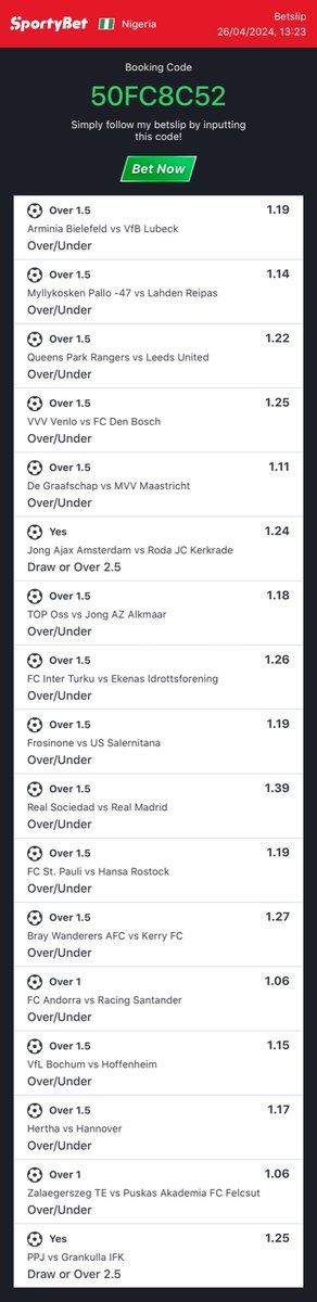 FriDay ☀️

50FC8C52 - 20 odds

Sportybet 

@cashmoneymaker1 @gboyega22 

🦅💥💥💥🦅