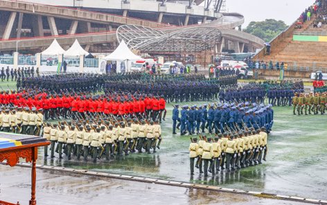 President William Ruto with First Lady Rachel Ruto at the 60th anniversary of the union between the former Republic of Tanganyika and the People’s Republic of Zanzibar, in Dar es Salaam, Tanzania.