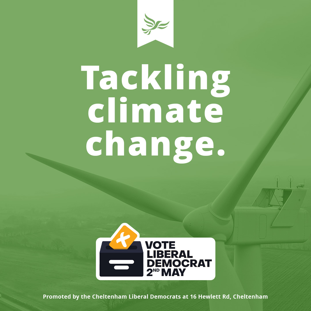 Tackling climate change and protecting our environment. ✔️ Climate change is having a major impact on our planet. That's why the Lib Dems in Cheltenham have led the way locally and set the ambitious goal of becoming a net zero carbon council and Borough. cheltlibdems.org.uk/manifesto24