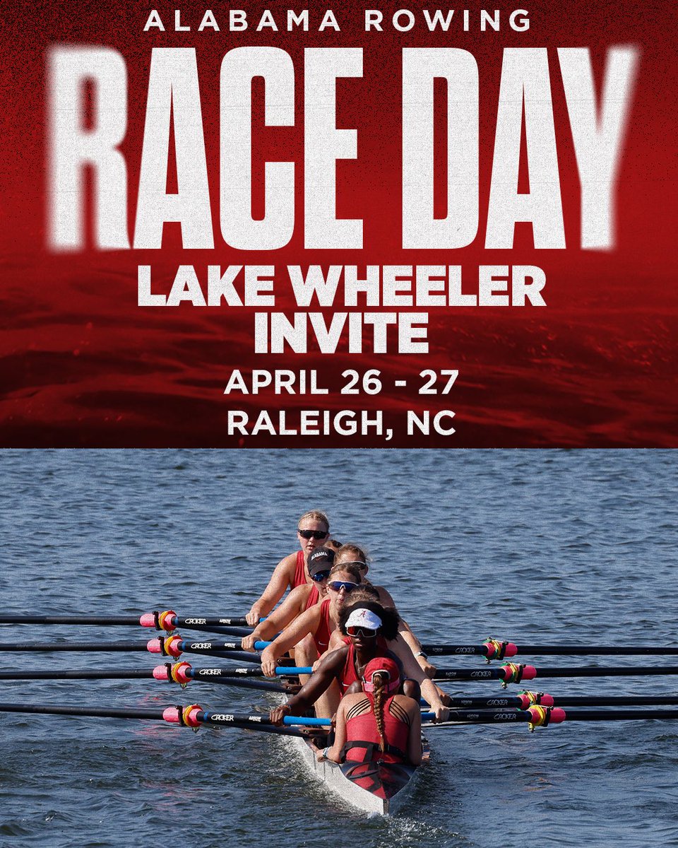 From Lake Wheeler🚣‍♀️ 🚣‍♀️Lake Wheeler Invitational 📍Raleigh, N.C. 🏟️Lake Wheeler Park 📺ACCNX ⏰Tide will begin at 9 a.m. CT with the 3V8s #RollTide