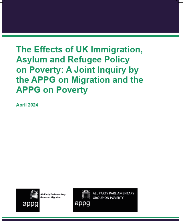Today marks the release of our joint report with @APPGPoverty on the effects of UK immigration, asylum and refugee policy on poverty. A heartfelt thank you to everyone who shared their insights and expertise with us.