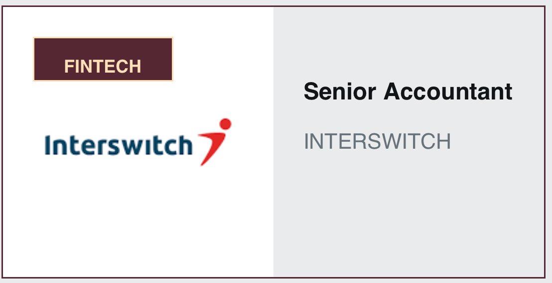 Interswitch are looking for a Senior Accountant

Details: jobnotices.ug/job/senior-acc…