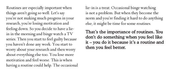 #StayWellinResearch 4. Routines That’s the importance of routines. You don’t do something when you feel like it – you do it because it’s a routine and then you feel better. From: 52 Ways to Stay Well. buff.ly/2S21zQq