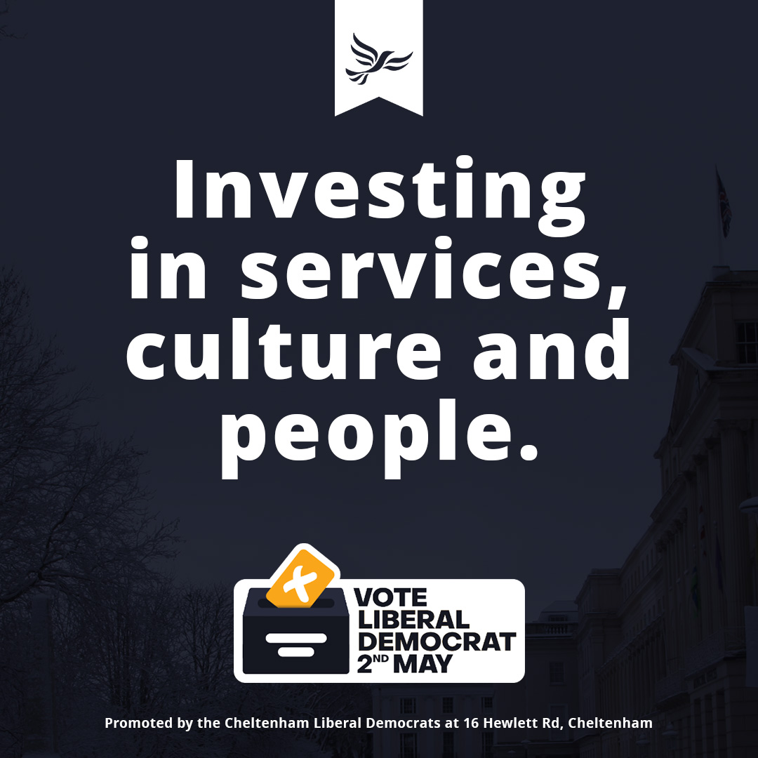 Investing in services, culture and people. ✔️ As Liberal Democrats, we want to improve and enrich the lives of everyone in Cheltenham, with no one forgotten and no one excluded. cheltlibdems.org.uk/manifesto24 🔶