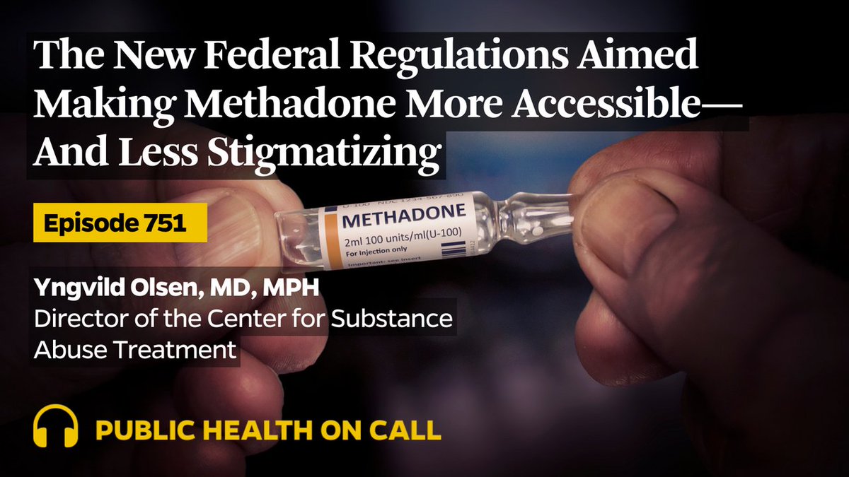 The COVID era showed that methadone can be made much easier to prescribe and access. @SAMHSAgov's @YngvildOlsen explains why new federal measures represent a critical cultural shift toward making substance use treatment more equitable and compassionate. johnshopkinssph.libsyn.com/751-the-new-fe…