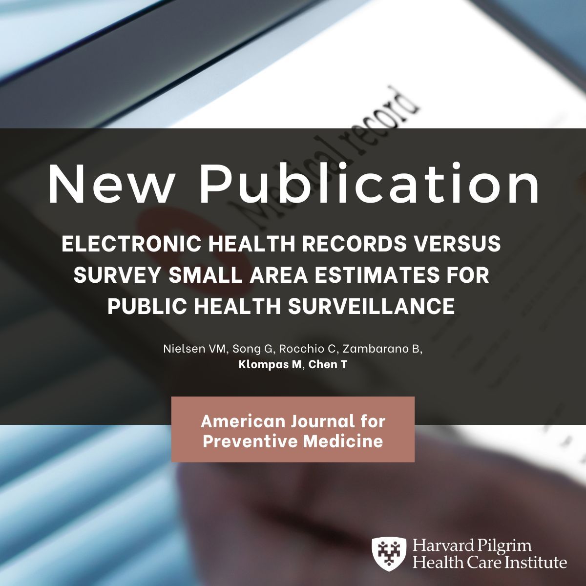 A new cross-sectional study coauthored by @DeptPopMed investigators used #MDPHnet data to generate EHR-based small area estimates (SAEs) to compare to survey SAEs. Read what they found in @AMJPrevMed: buff.ly/3Qh0Zf6