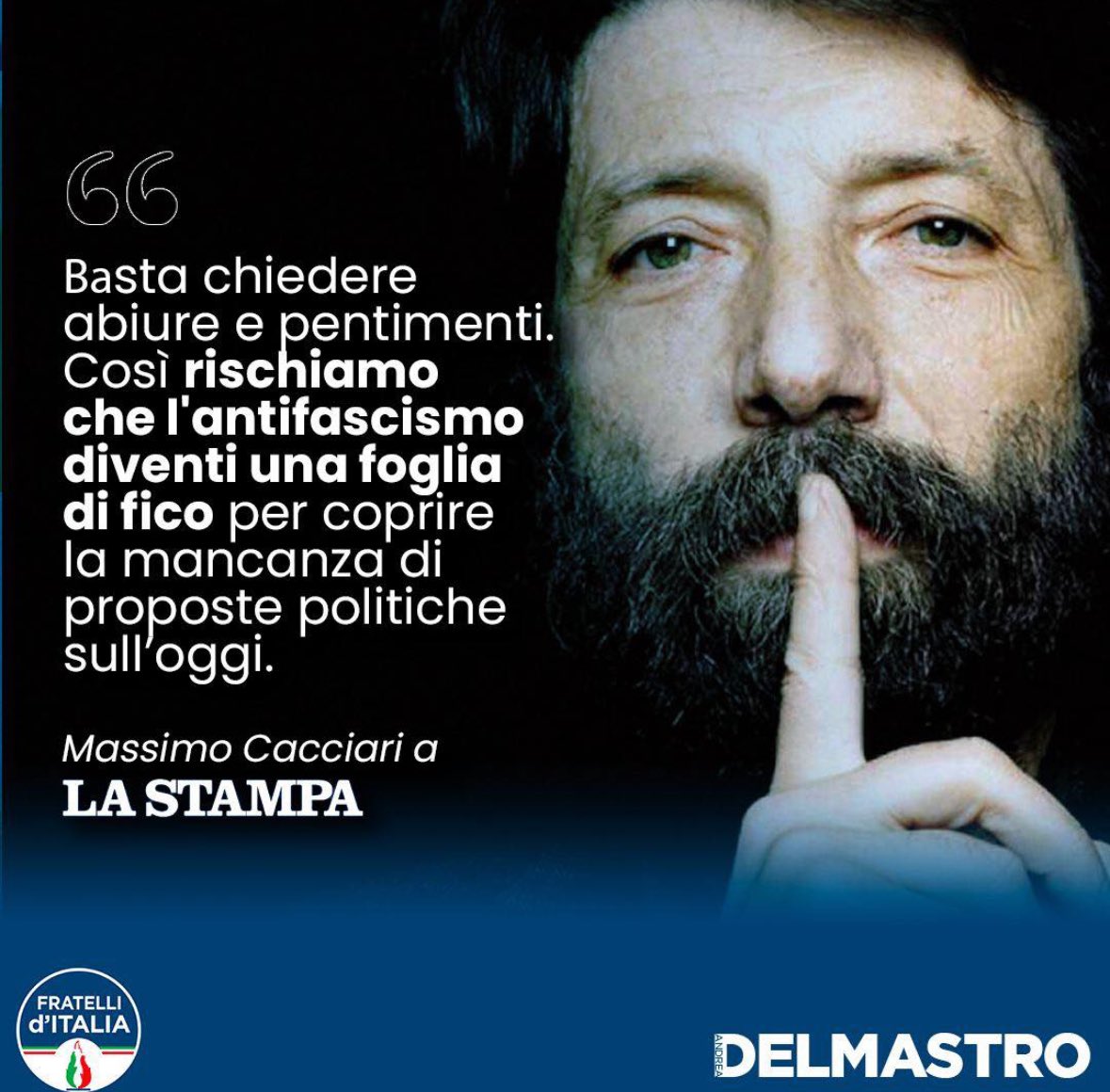 E se lo dice Cacciari…