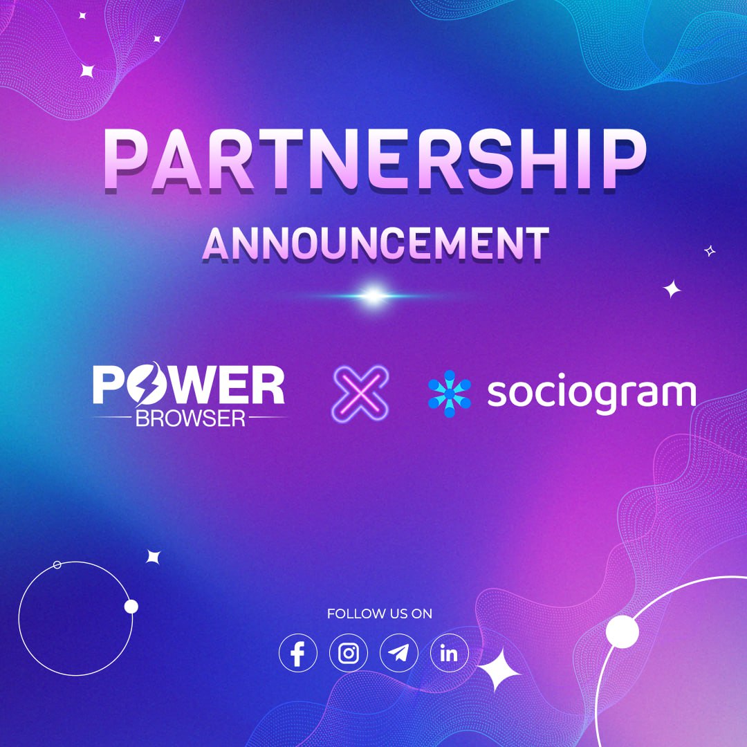 📍𝐏𝐨𝐰𝐞𝐫 𝐁𝐫𝐨𝐰𝐬𝐞𝐫 𝐗 𝐒𝐨𝐜𝐢𝐨𝐠𝐫𝐚𝐦 Exciting news! We're thrilled to announce our latest partnership #partnership with @SociogramSocFi ⚡️ 🕹 𝐒𝐨𝐜𝐢𝐨𝐠𝐫𝐚𝐦 is a multichain next-gen social network for Web3 users, projects and content creators. ⏩ Follow…