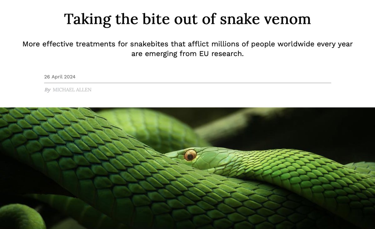 Thanks to @HorizonMagEU for highlighting our @ERC_Research funded research on #snakebite #antivenoms at @CAT4Science at @DTUbioengineer!