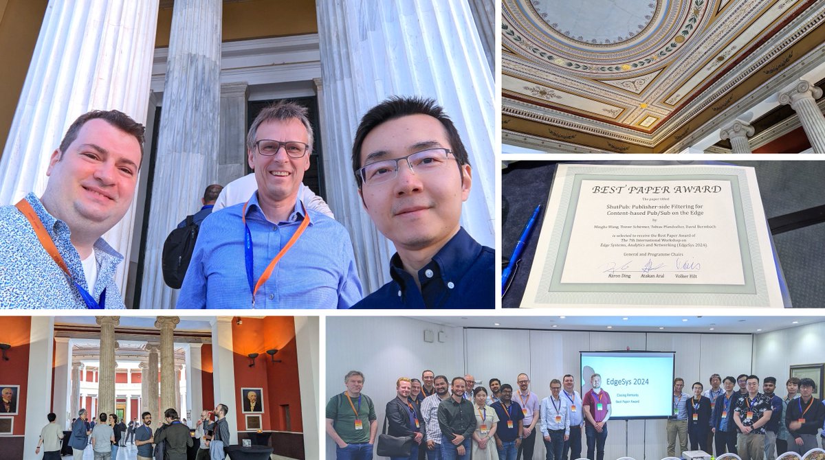 ☀️our #EdgeSys community gathered at the beautiful #Athens with @dbermbach winning best paper award👍look forward to greeting you next year in #Rotterdam! @edge_sys @EuroSys_conf @atary @HMarijn @Ella_Peltonen @sznby @SPATIAL_H2020 @Lab_CPI @BrandicIvona @TPMTUDelft @TUDelft_AI