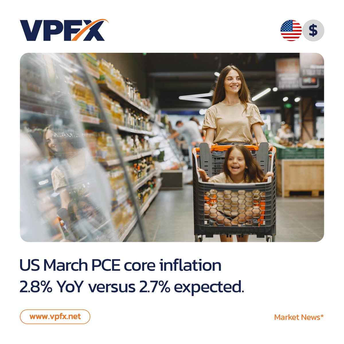 The Core PCE price Index is the less volatile measure of the PCE price index which excludes the more volatile and seasonal food and energy prices. 

#vpfx #usa🇺🇸 #dollar #pce #forexbroker #forexmarket #forexnews