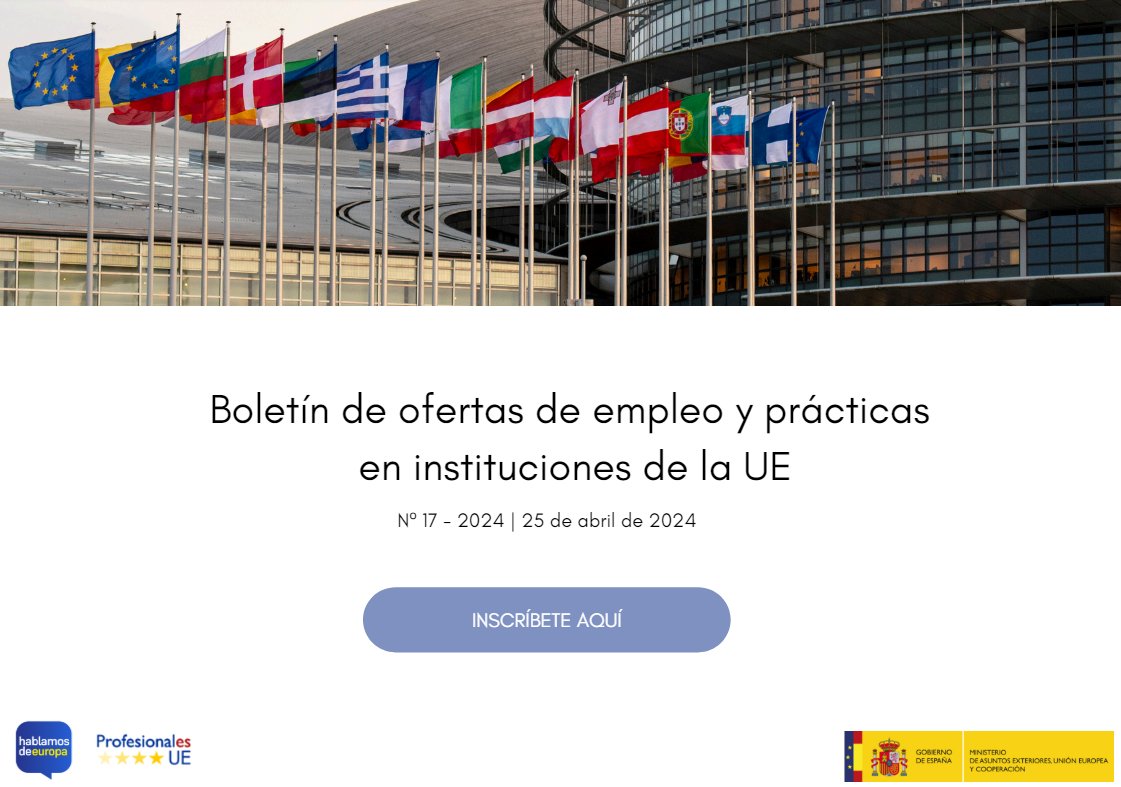 Boletín de ofertas de emprego e prácticas en institucions da UE acortar.link/MR05dR