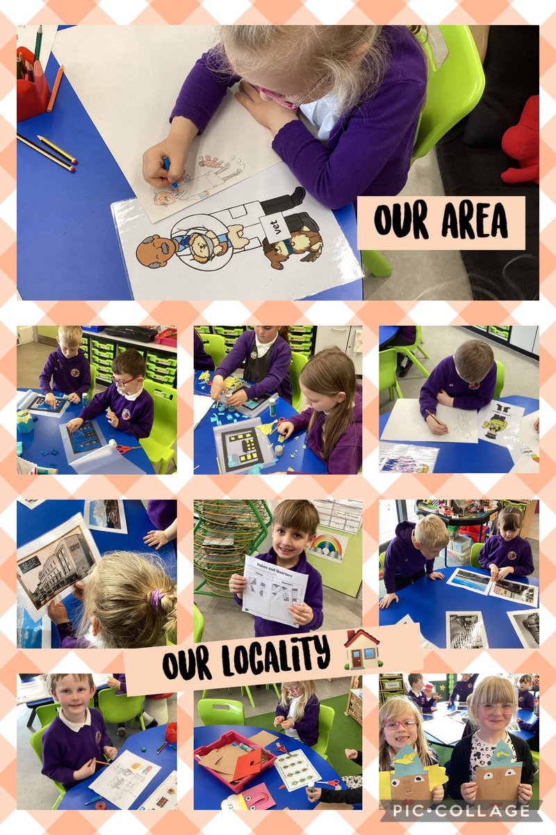 Blwyddyn 2E enjoying our new theme ‘Our Locality’ 🏡👮🏼‍♂️👷🏼‍♀️👩🏼‍🍳