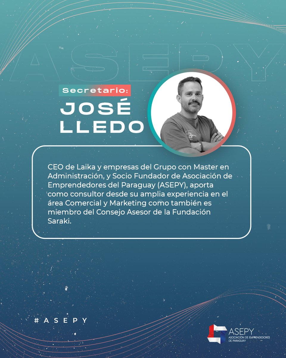 SomosASEPY's tweet photo. Un equipo de personas destacadas que brindará sus conocimientos y trabajo para que la Asociación de Emprendedores de Paraguay pueda seguir apoyando a miles de emprendedores.
¡Bienvenidos y bienvenidas! 🥳 #Asepy #Directorio https://t.co/aERZhU3mvO
