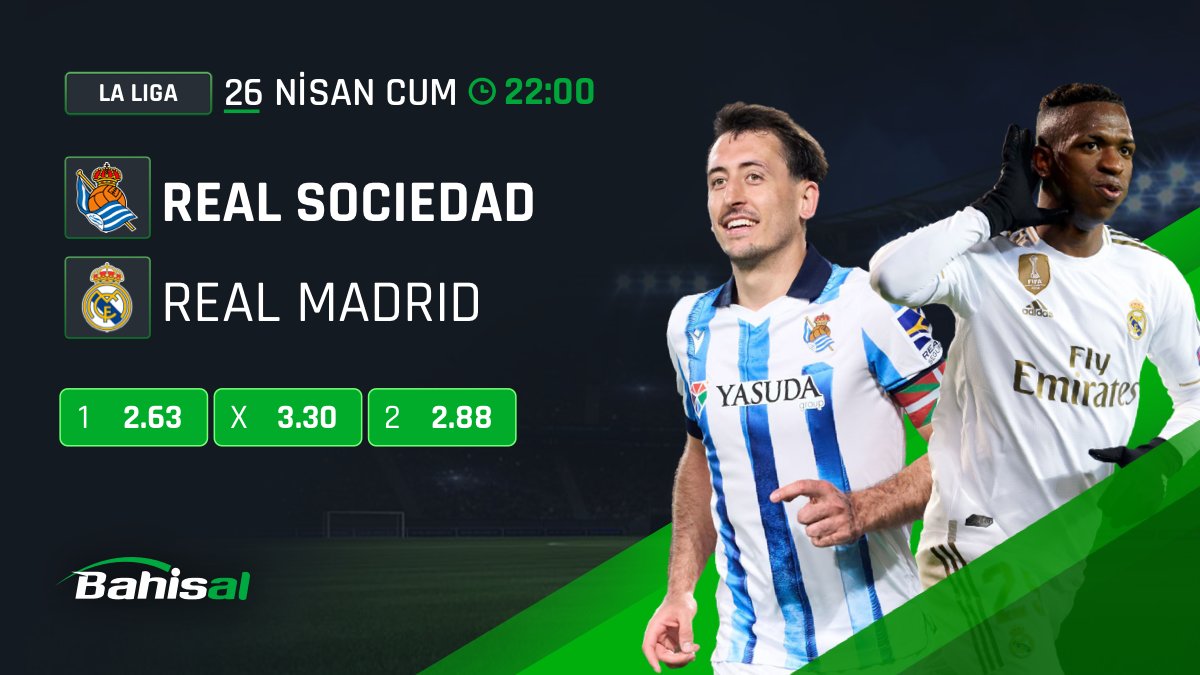 #LaLiga'da bu akşam, #RealSociedad 🆚 #RealMadrid karşı karşıya geliyor. Rakipsiz oranlarla bahis yapmak için 

hemen giriş yap, kuponun kazansın!🥳

bio2.in/BAguncel

#futbol #laliga #bahis #çevrimsizbonus #bahisal