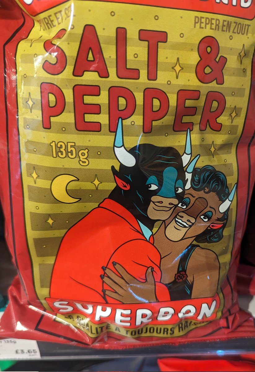 What should we put on our crisp packet? Something that'll really sell em How about two bulls that definitely fuck?