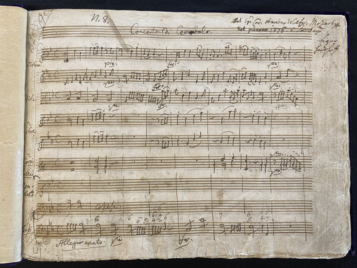 Mozart once said: “Love, love, love, that is the soul of genius.” Here’s a sample of Mozart’s genius in his hand from the @librarycongress Music Division: Piano Concerto No. 6 in B-flat major, K. 238 from 1776. 🎶❤️