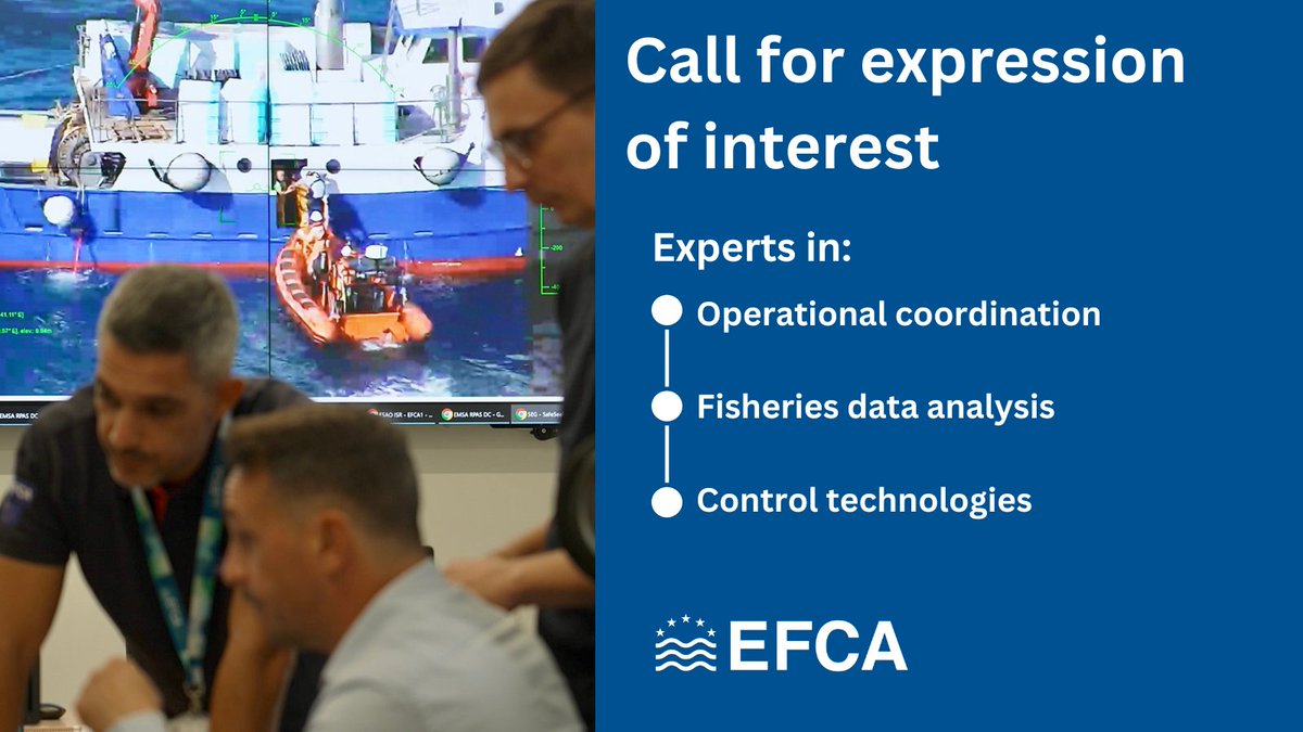 Experts wanted! 🐟📢

We're looking for specific external expertise to help EFCA provide optimal support to the 🇪🇺 Member States & the @EU_Commission.  

Find the details here: bit.ly/44i8QiA

#EUCareers #EUAgencies #FisheriesControl