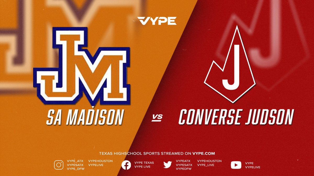 4PM - NFHS | 6A Softball Bi-district, Game 1: SA Madison vs. Converse Judson @vypesatx @nfhs_org @samavsSB @rocketball_JHS vype.com/6pm-nfhs-6a-so…