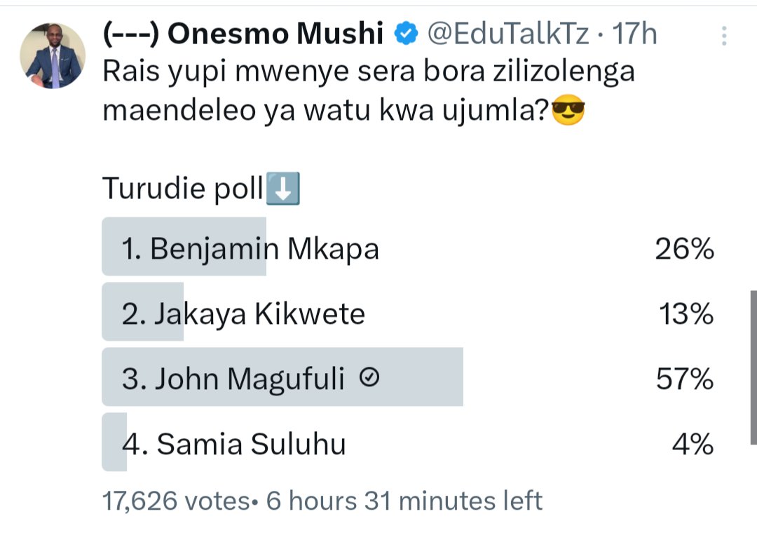 Repost bila kelele kama unakubaliana na haya matokeo. 😎