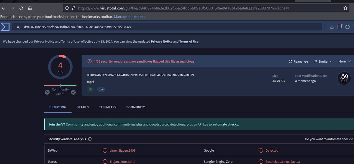 I love you 2, but please stop spreading malware
urlhaus.abuse.ch/url/2827853/
20.2.148.240 #elf observed
@MSFTResearch
virustotal.com/gui/file/d9408…