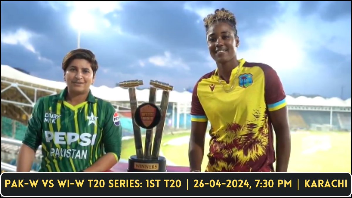 PAK (W) vs WI (W) T20 Series: 1st T20 Match 🏏will be played on 07:30 PM at National Bank Cricket Arena, Karachi.
#PakistanCricket #PAKWvWIW #T20