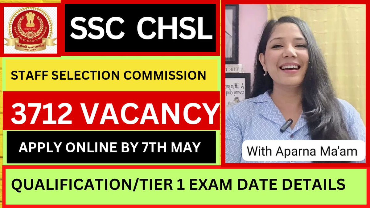 #ssc-
#sscchsl-
#12thpassjob-
#sscrecruitment2024-
#SSC3712vacancy2024-
#newgovtjobvacancy2024-
#scholarjobupdates-
#AparnaDas-
SSC CHSL Recruitment Updates 2024👇
youtube.com/shorts/Vdxbbvg…