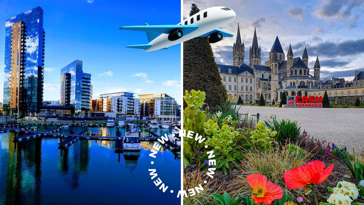 New for this summer! Fly direct from Southampton to Caen! Just a 45 min flight and you'll be in the heart of #Normandy! Book your tickets here: en.chalair.fr/destinations/c…