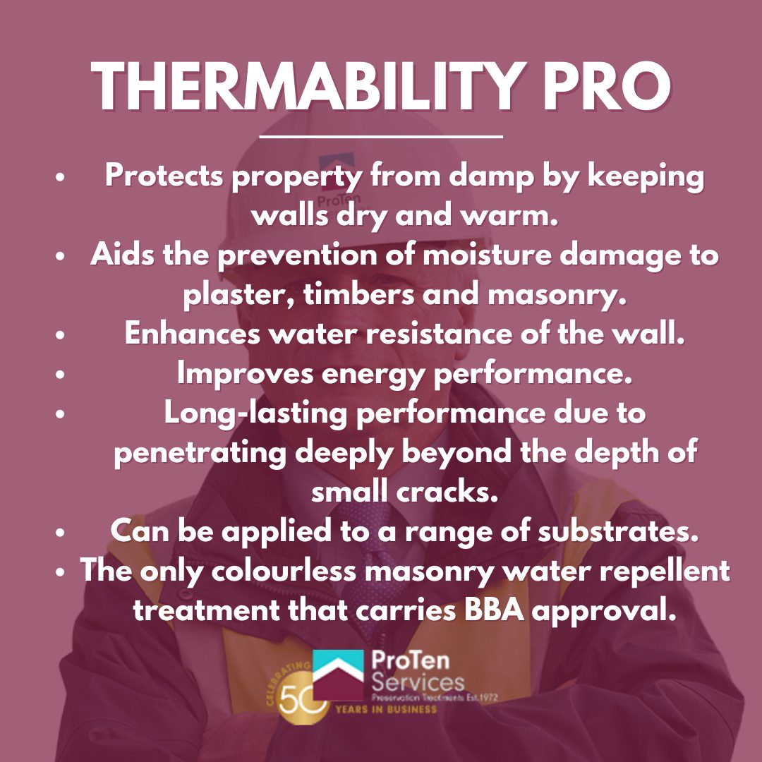 ProTenServices's tweet image. ProTen uses Thermability Pro to provide damp protection to properties 🏘️

To learn more about Thermability Pro please visit our website 👇
🖥️ protenservices.co.uk/products/therm…

#ProTen #ThermabilityPro #Damp #DampPrevention