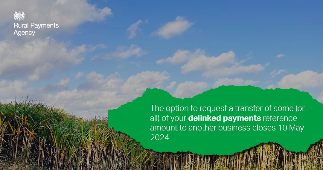 Time is running out to request a transfer of some (or all) of your delinked payments reference amount to another business (apart from inheritance cases).⏳ The option to transfer closes 10 May 2024 – don’t miss your opportunity! Find out more 👇 gov.uk/guidance/delin…