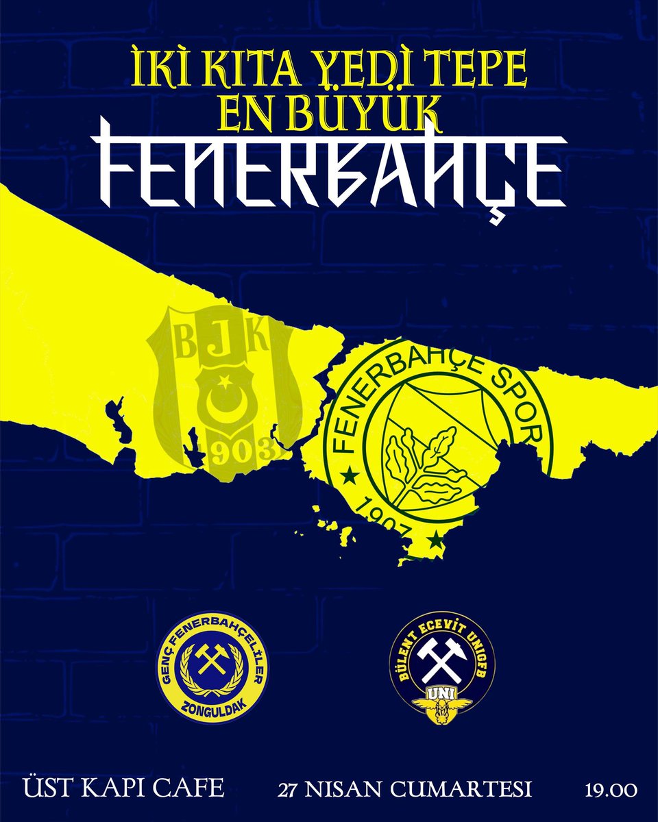 PEŞİNDE VAR BİRİLERİ!
Fenerbahçe'mizin 27 Nisan Cumartesi oynayacağı beşiktaş maçı için 17.00'dan itibaren alt kapı parkta buluşuyoruz.Haydi Sende Gel Katıl Bize..

#GençFenerbahçeliler