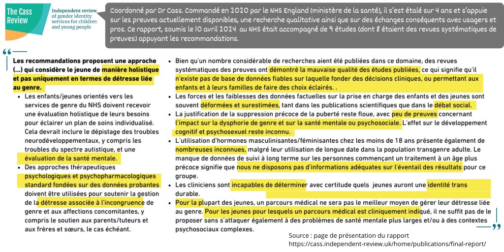 Puisque aucun media français ne mentionne le #CassReview tout en répandant de la désinformation, autour des traits. de modif. des caractér. sexuelles mineurs,qqs extraits. cass.independent-review.uk/home/publicati…