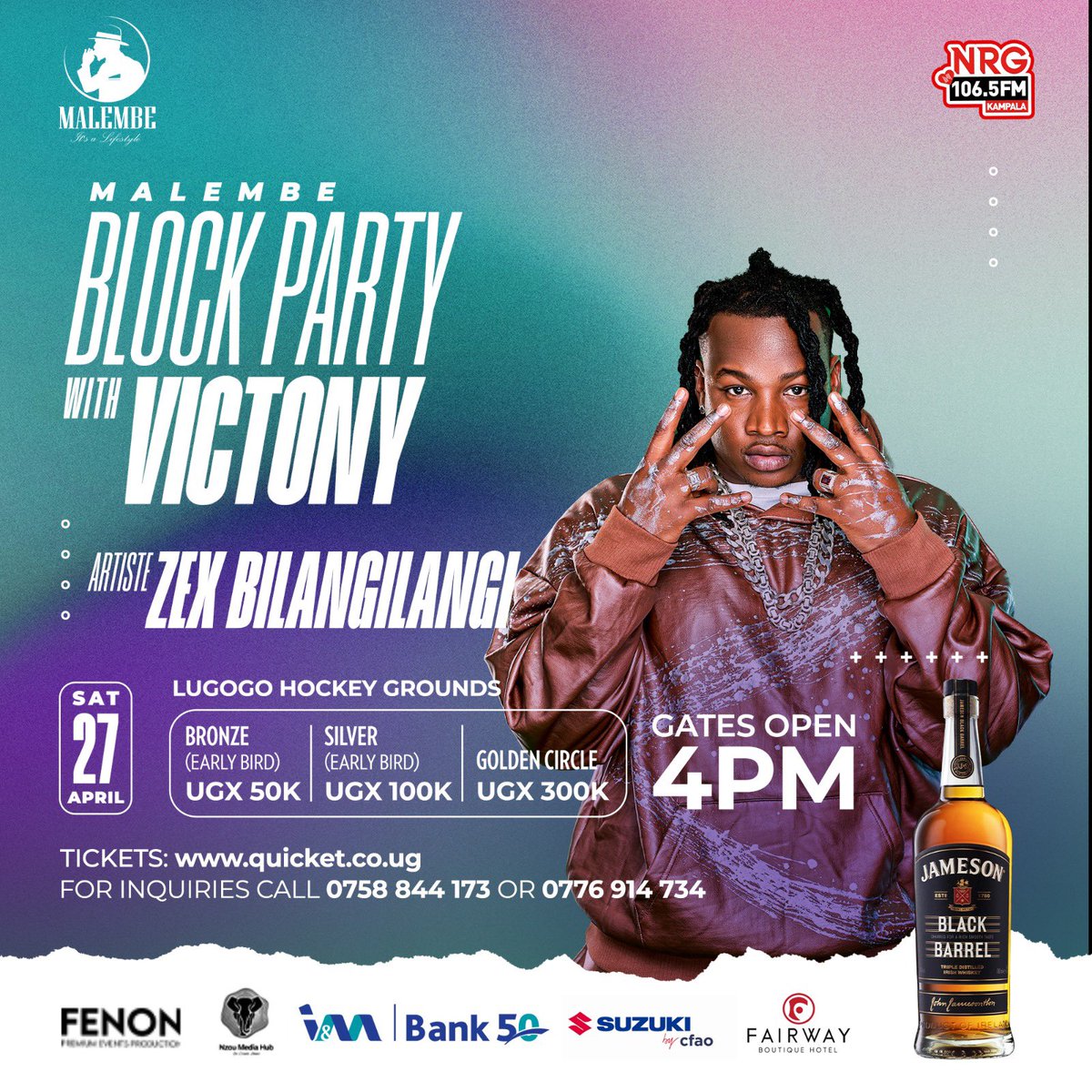 ONLY Uganda’s FINEST Performers — @ZexBilangi 

#VictonyBlockParty 🇺🇬✨

The Malembe Block Party ft @vict0ny ✨
 
27/04 | Lugogo Hockey Grounds

In partnership with @NzouMedia @nrgradioug
 
Get your tickets now! (🔗 in bio)

~ #EnjoyResponsibly #MalembeLifestyle #ItsaLifestyle ✨