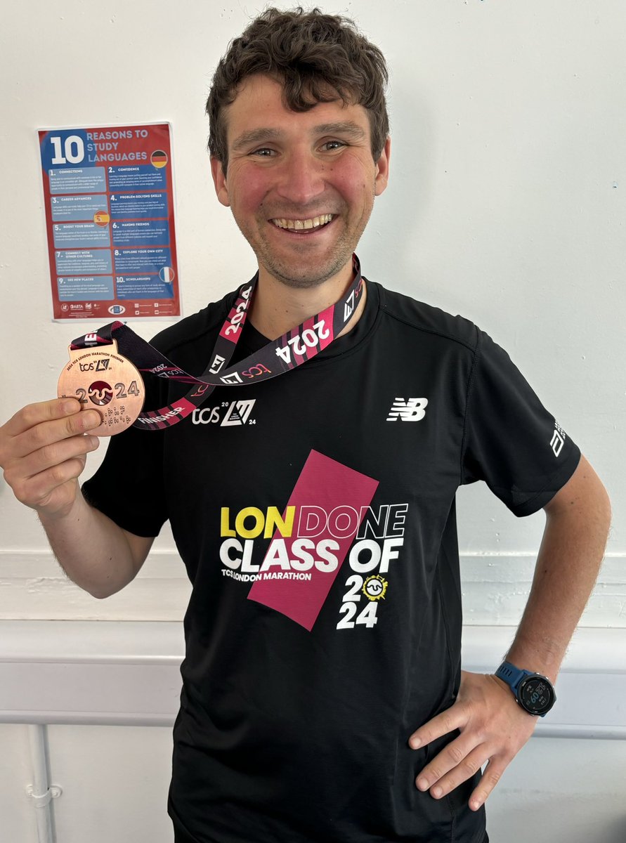 🥇 WHAT AN ACHIEVEMENT 🥇 Mr Cleverley competed in last weekends prestigious London Marathon.  Completing it in 2hrs 41m 52sec!. Running at an average speed of 9.73mph for 26.2miles!! He finished in the top 900 people running out of 50,000+ runners. #Resilience #Ambition