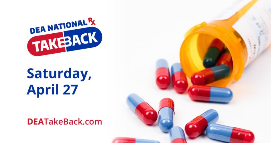 Tomorrow, Saturday, April 27, is National Drug Takeback Day.  

Click this link to find a Drug Take Back Day collection site near you:  
dhs.wisconsin.gov/opioids/drug-t…

#NationalDrugTakebackDay