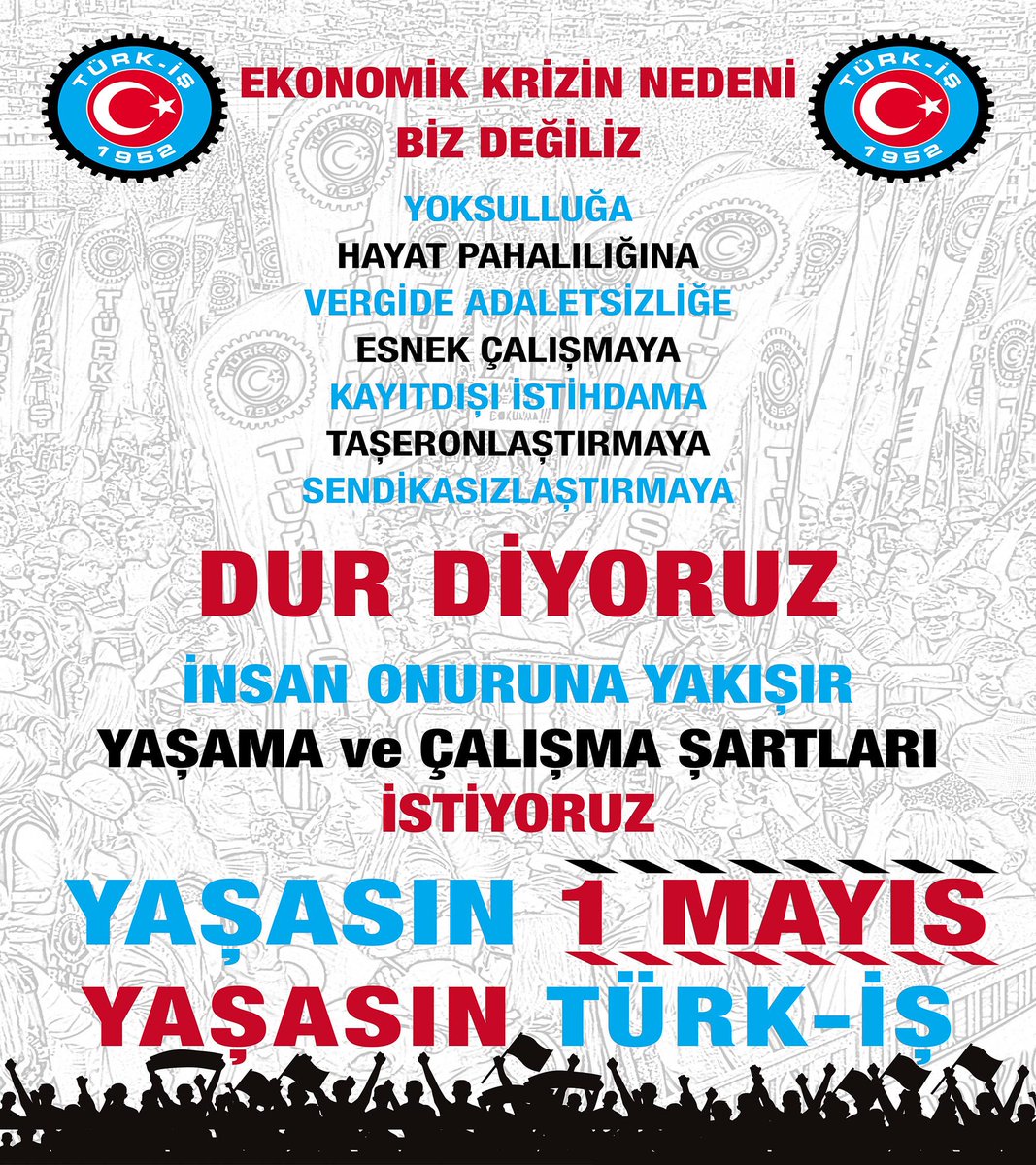 1 Mayıs Uluslararası Birlik, Mücadele ve Dayanışma Günü olan İşçi-Emekçi Bayramı’nı coşkuyla kutlayacağız.
1 Mayıs'ta meydanlarda buluşalım. #1Mayıs2024 #1mayıs