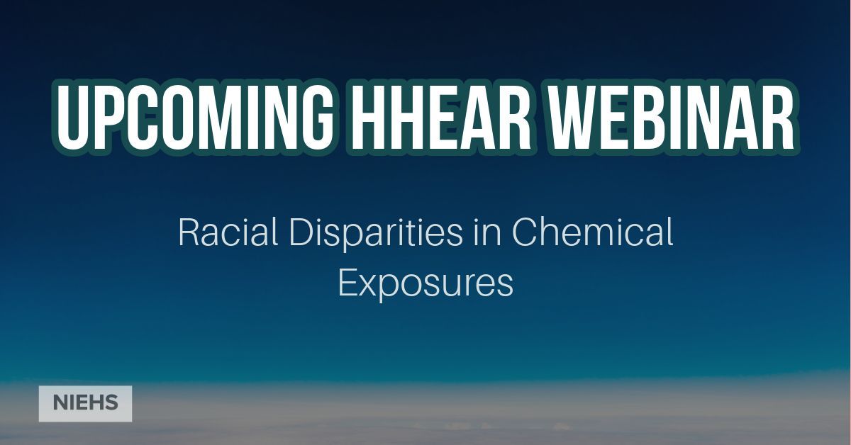 NIEHS (@nih_niehs) on Twitter photo Join Dr Liu <a href="/IcahnMountSinai/">Icahn School of Medicine at Mount Sinai</a> and Dr Liang <a href="/EmoryUniversity/">Emory University</a> May 2 as they discuss variation in chemical exposures by racial groups and their potential health implications during HHEARās āRacial Disparities in Chemical Exposuresā webinar.
REGISTER: t.ly/-IRBF Join Dr Liu <a href="/IcahnMountSinai/">Icahn School of Medicine at Mount Sinai</a> and Dr Liang <a href="/EmoryUniversity/">Emory University</a> May 2 as they discuss variation in chemical exposures by racial groups and their potential health implications during HHEARās āRacial Disparities in Chemical Exposuresā webinar.
REGISTER: t.ly/-IRBF